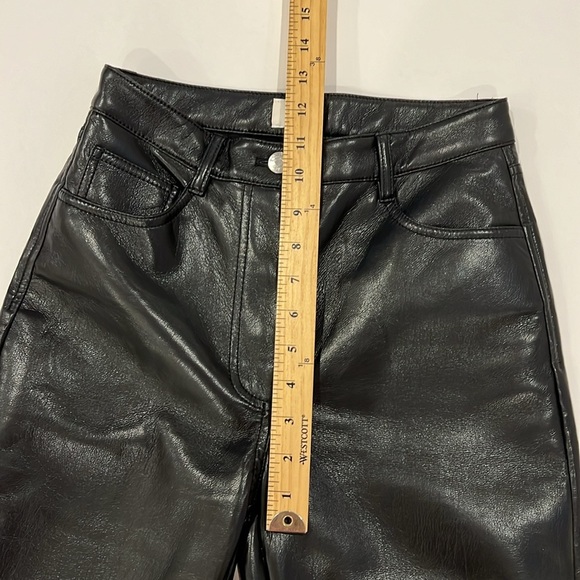 Aritzia Melina leather Pants high rise Straight Leg size 2 NWT - Picture 7 of 7